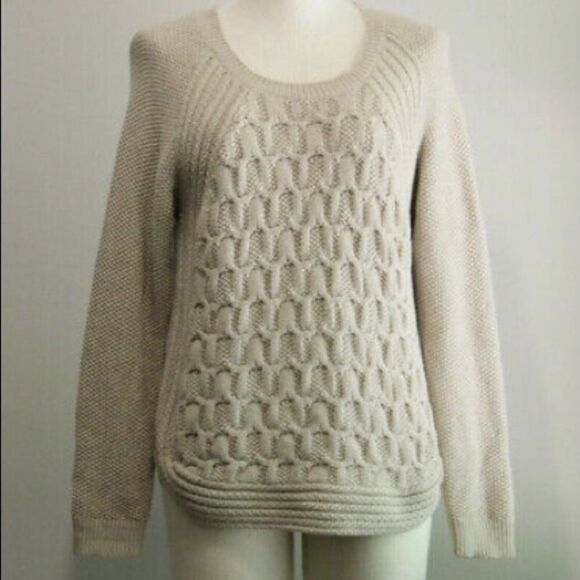 NWOT Max Studio 100% cotton oatmeal sweater. Sz: L - Picture 2 of 10